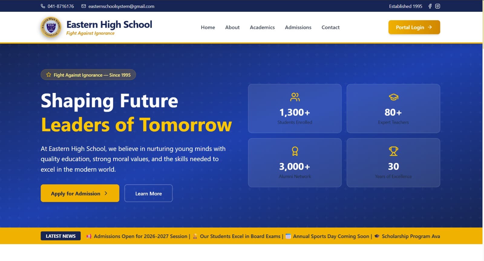Lumina School Management System screenshot