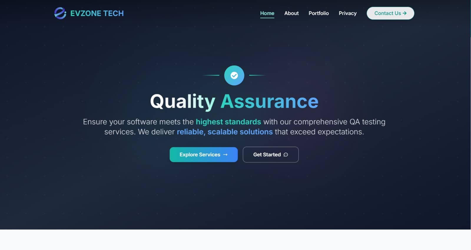 EvZone Tech Website screenshot